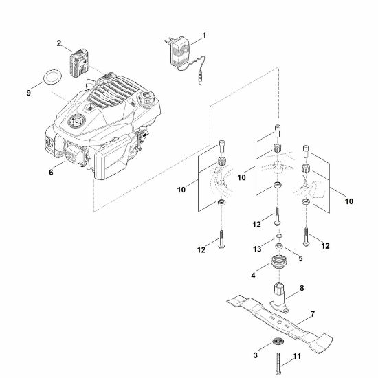 Slika F - Motor, nož RM 650.1 VE
