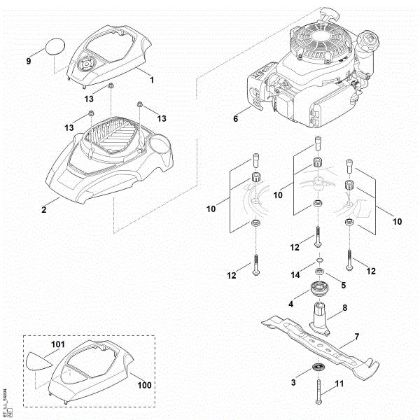 Slika F - Motor, nož RM 655.0 V
