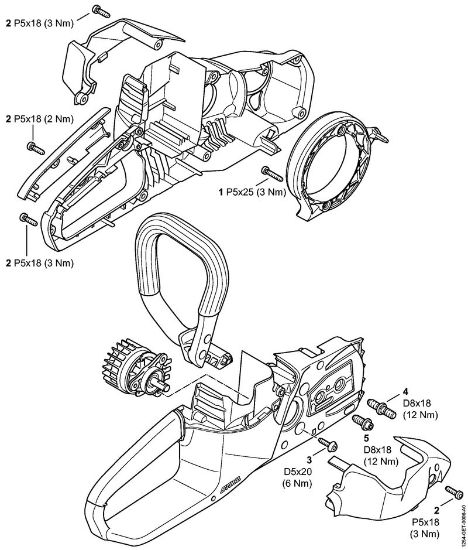 Akumulatorska motorna žaga (MSA) MSA 120 C-B Pritezni momenti della Marca Stihl
