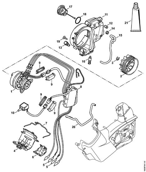 Akumulatorska motorna žaga (MSA) MSA 160 T Elektromotor, elektronski modul, rezervoar za olje della Marca Stihl