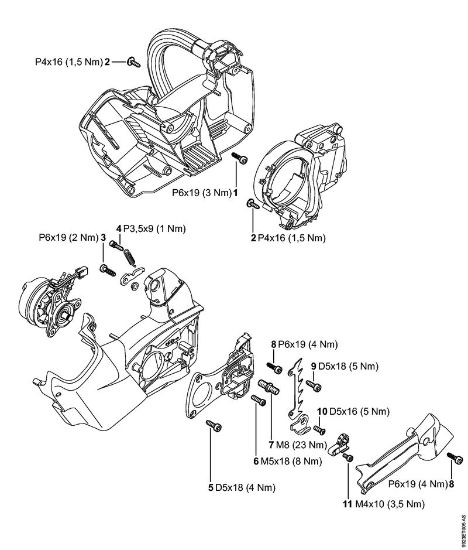 Akumulatorska motorna žaga (MSA) MSA 160 T Pritezni momenti della Marca Stihl
