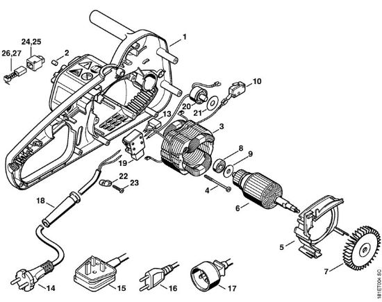 Elektricne motorne žage (MSE) E 160 Elektromotor della Marca Stihl