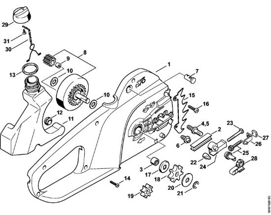 Elektricne motorne žage (MSE) MSE 140 C-BQ Ohišje rocaja della Marca Stihl