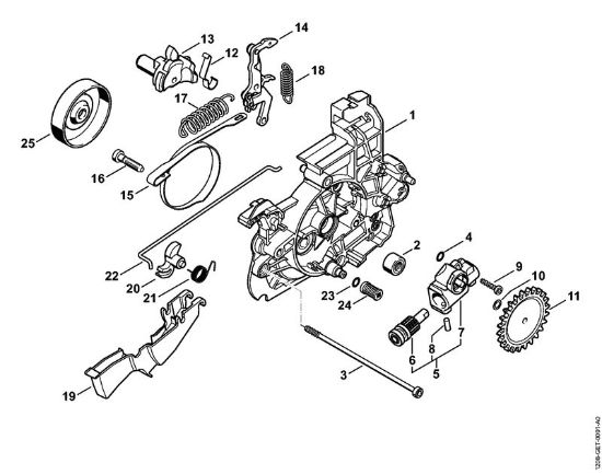 Elektricne motorne žage (MSE) MSE 141 C-Q Ohišje gonila, oljna crpalka della Marca Stihl