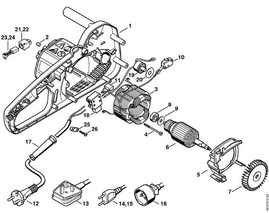 Elektricne motorne žage (MSE) MSE 160 C-Q Elektromotor MSE 140 C, 160 C, 180 C della Marca Stihl