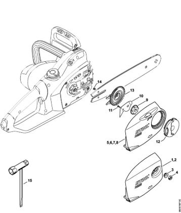 Elektricne motorne žage (MSE) MSE 170 C-BQ Pokrov verižnika, orodja della Marca Stihl
