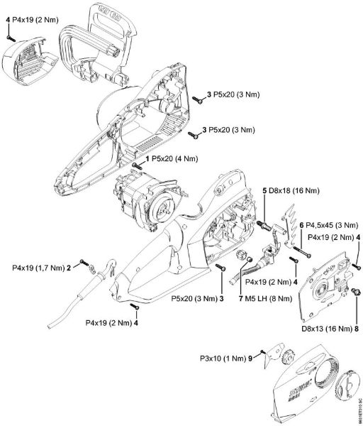 Elektricne motorne žage (MSE) MSE 170 C-BQ Pritezni momenti della Marca Stihl