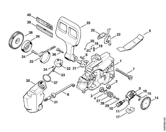 Elektricne motorne žage (MSE) MSE 220 C Ohišje gonila, oljna crpalka della Marca Stihl