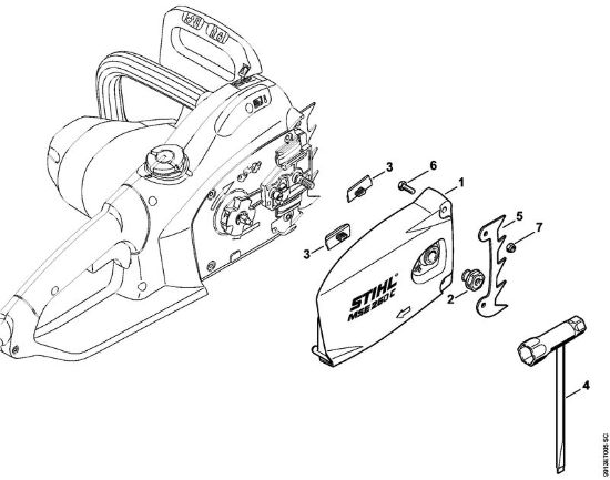 Elektricne motorne žage (MSE) MSE 250 C-Q Pokrov verižnika, orodja della Marca Stihl