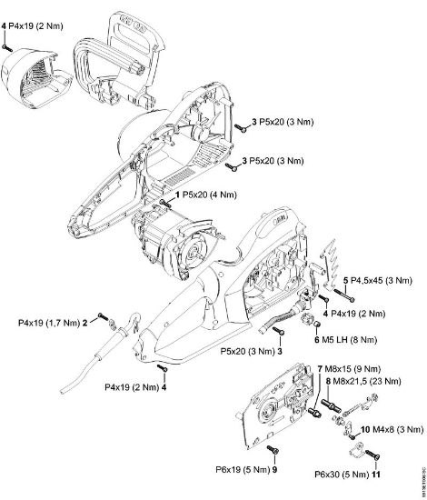 Elektricne motorne žage (MSE) MSE 250 C-Q Pritezni momenti della Marca Stihl