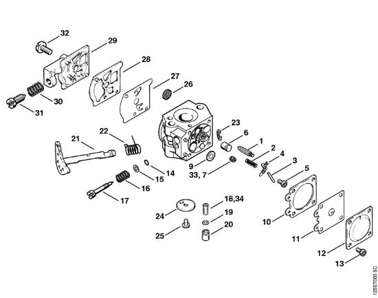 Zage z bencinskim motorjem (MS) 009 Uplinjac WT-323 USA, WT-563 CAN della Marca Stihl