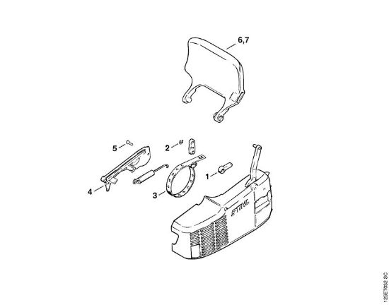 Zage z bencinskim motorjem (MS) 009 Zavora verige (25.84) della Marca Stihl