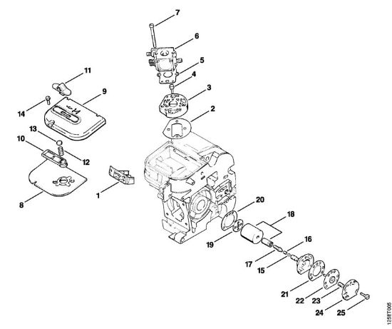 Zage z bencinskim motorjem (MS) 009 Zracni filter, oljna crpalka della Marca Stihl