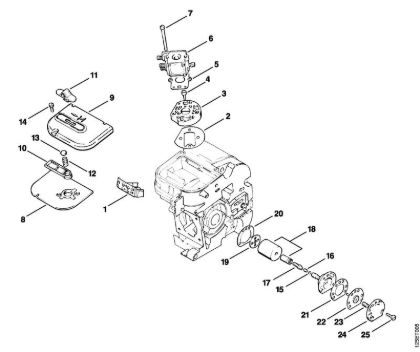 Zage z bencinskim motorjem (MS) 009 E Zracni filter, oljna crpalka della Marca Stihl