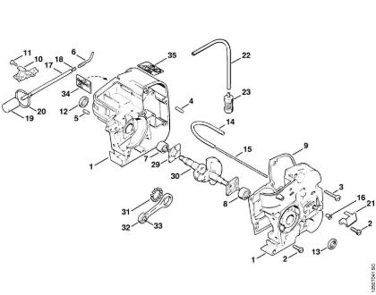 Zage z bencinskim motorjem (MS) 009 EQ Ohišje zaganjaca della Marca Stihl