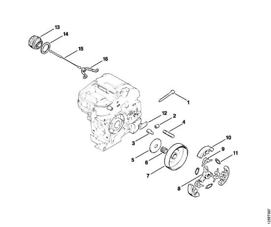 Zage z bencinskim motorjem (MS) 009 Q Sklopka della Marca Stihl