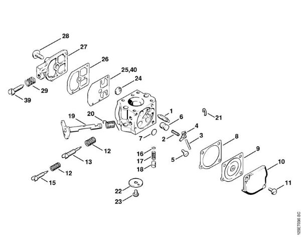Zage z bencinskim motorjem (MS) 010 AV Uplinjac C1S-S1 della Marca Stihl