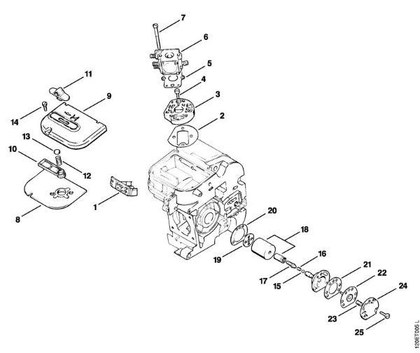 Zage z bencinskim motorjem (MS) 010 AVEQ Zracni filter, oljna crpalka della Marca Stihl