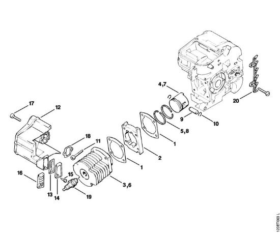 Zage z bencinskim motorjem (MS) 011 AVE Valj della Marca Stihl