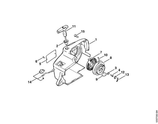 Zage z bencinskim motorjem (MS) 011 AVEQ Zagonska naprava della Marca Stihl