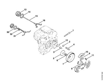 Zage z bencinskim motorjem (MS) 012 AVEQ Sklopka della Marca Stihl