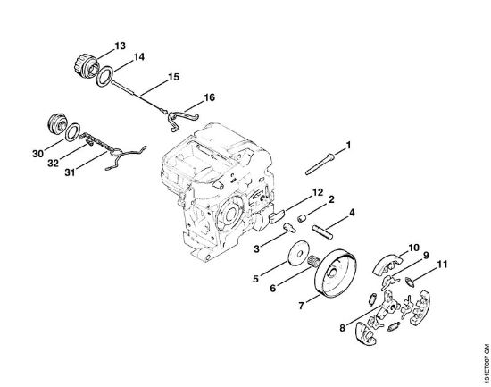 Zage z bencinskim motorjem (MS) 012 AVEQ Sklopka della Marca Stihl