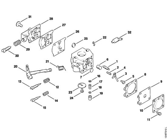 Zage z bencinskim motorjem (MS) 012 AVEQ Uplinjac WT-29 della Marca Stihl