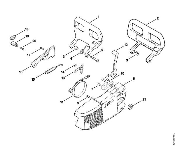 Zage z bencinskim motorjem (MS) 012 AVEQ Zavora verige della Marca Stihl