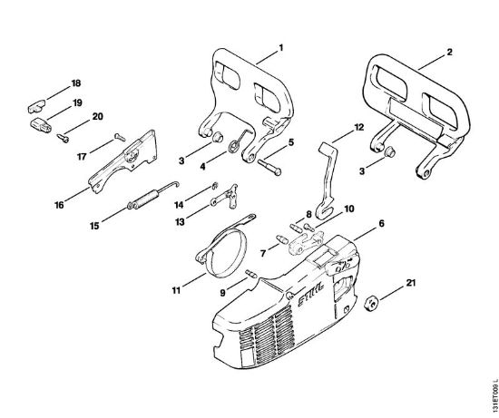 Zage z bencinskim motorjem (MS) 012 AVTEQ Zavora verige della Marca Stihl
