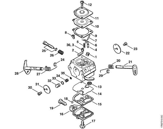 Zage z bencinskim motorjem (MS) 019 T Uplinjac C1Q-S46 della Marca Stihl