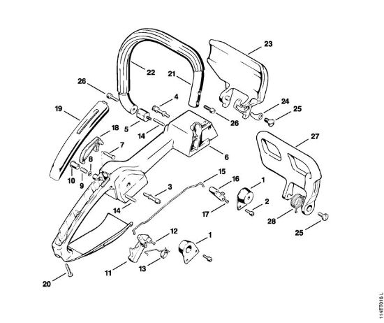 Zage z bencinskim motorjem (MS) 020 (1114) Profesionalni rocaj della Marca Stihl