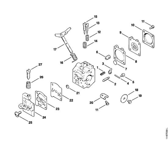 Zage z bencinskim motorjem (MS) 020 (1114) Uplinjac WT-15 della Marca Stihl