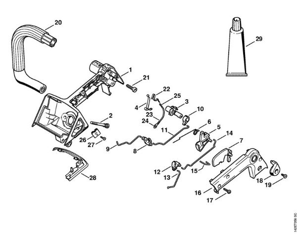 Zage z bencinskim motorjem (MS) 020 T Ohišje rocaja 020 T della Marca Stihl