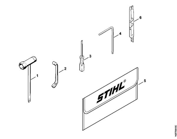 Zage z bencinskim motorjem (MS) 020 T Orodje, posebni pribor della Marca Stihl