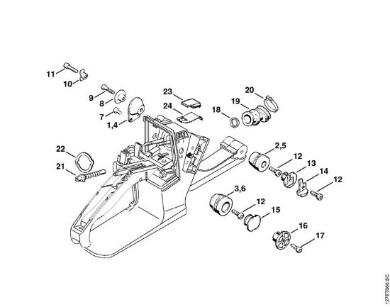 Zage z bencinskim motorjem (MS) 024 AV-sistem della Marca Stihl