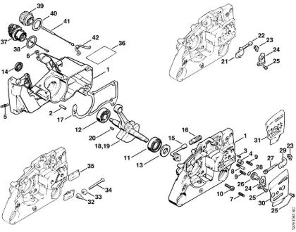 Zage z bencinskim motorjem (MS) 024 Ohišje zaganjaca della Marca Stihl