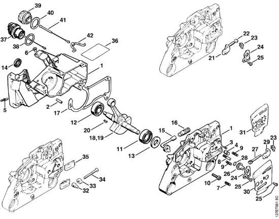 Zage z bencinskim motorjem (MS) 024 Ohišje zaganjaca della Marca Stihl