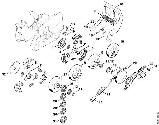 Zage z bencinskim motorjem (MS) 024 Sklopka, verižnik della Marca Stihl