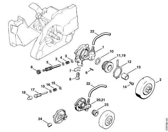 Zage z bencinskim motorjem (MS) 024 SWVH Oljna crpalka della Marca Stihl