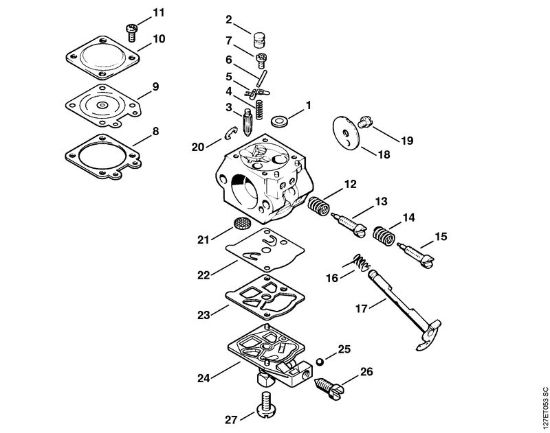 Zage z bencinskim motorjem (MS) 024 SWVH Uplinjac WT-110 della Marca Stihl