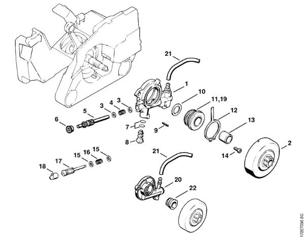 Zage z bencinskim motorjem (MS) 026 Oljna crpalka della Marca Stihl