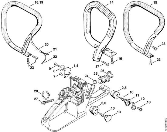 Zage z bencinskim motorjem (MS) 026 C AV-sistem della Marca Stihl