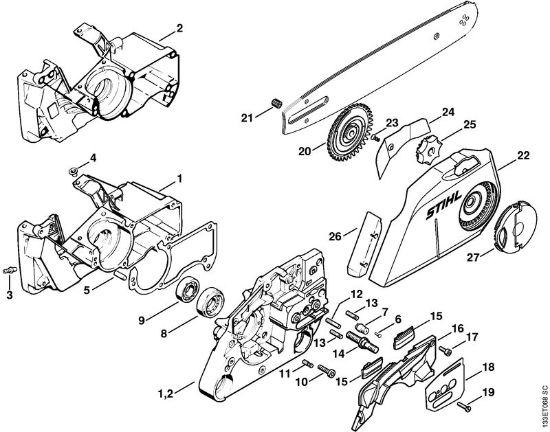 Zage z bencinskim motorjem (MS) 026 C Hitro napenjanje verige della Marca Stihl