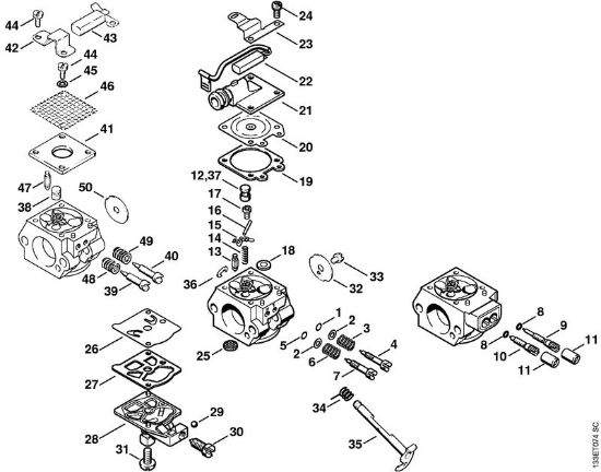 Zage z bencinskim motorjem (MS) 026 C Uplinjac WT-427, WT-590, WT-195, WT-155 della Marca Stihl