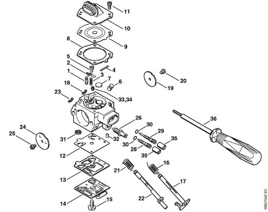 Zage z bencinskim motorjem (MS) 029 Uplinjac HD-18, HD-21 (samo USA) della Marca Stihl