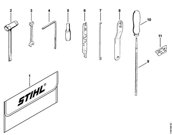 Zage z bencinskim motorjem (MS) 031 Orodja, posebni pribor della Marca Stihl