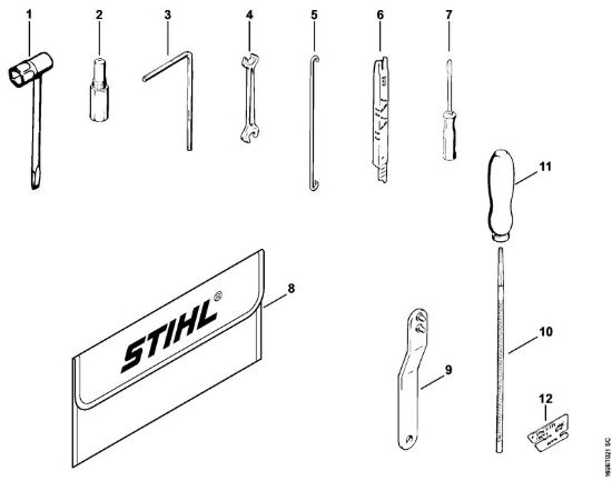 Zage z bencinskim motorjem (MS) 032 AVE Orodja, posebni pribor della Marca Stihl