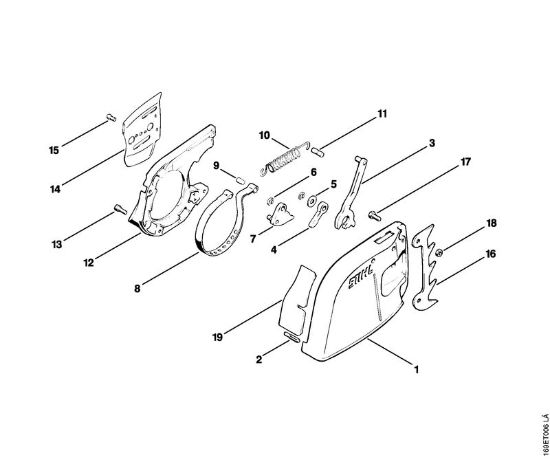 Zage z bencinskim motorjem (MS) 032 AVE Zavora verige della Marca Stihl