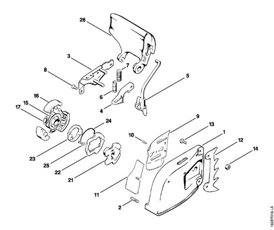 Zage z bencinskim motorjem (MS) 032 AVEW Zavora verige s prekinjalno sklopko della Marca Stihl