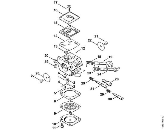 Zage z bencinskim motorjem (MS) 034 Uplinjac C3A-S19, C3A-S38 della Marca Stihl